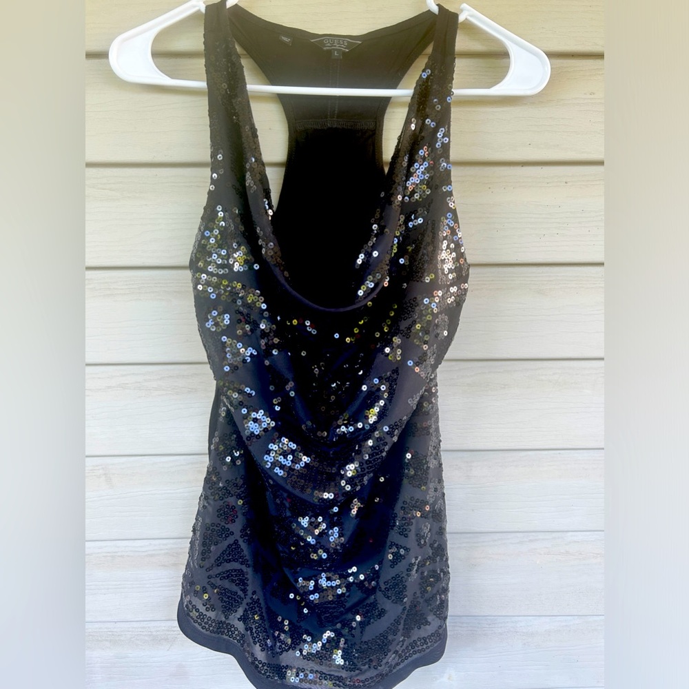 Guess Racerback Sparkly Tank Size L